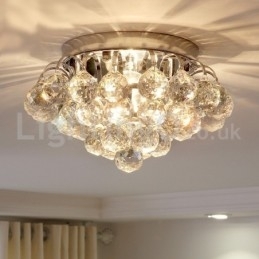 Designer Touch Decorative Contemporary 30CM 55CM Round Crystal Flush Mount Ceiling Lights