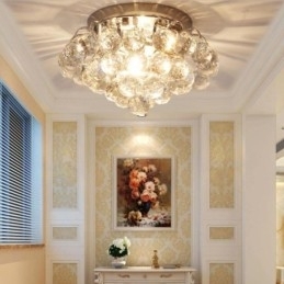 Designer Touch Decorative Contemporary 30CM 55CM Round Crystal Flush Mount Ceiling Lights