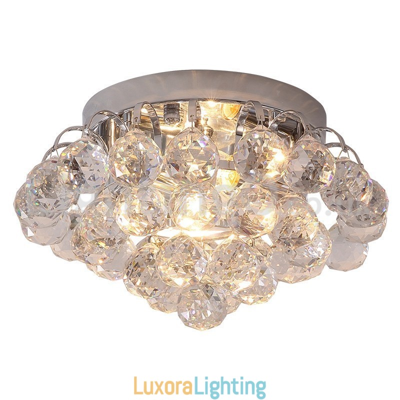 Designer Touch Decorative Contemporary 30CM 55CM Round Crystal Flush Mount Ceiling Lights