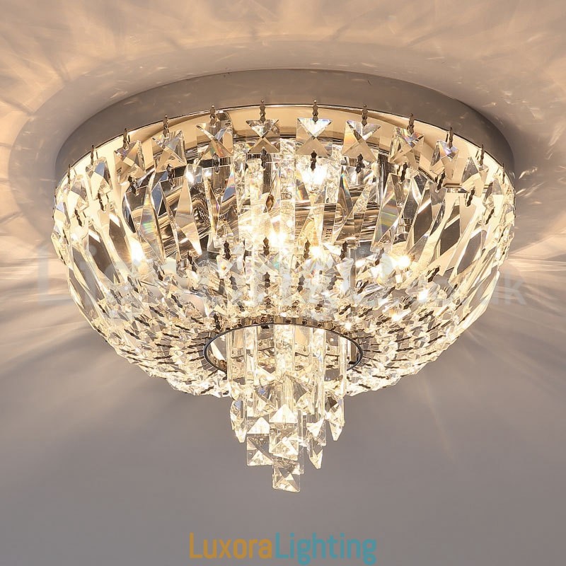 Designer Touch Decorative Contemporary Exquisite Round Flush Mount Crystal Ceiling Lights