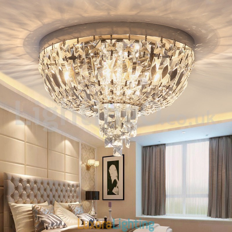 Designer Touch Decorative Contemporary Exquisite Round Flush Mount Crystal Ceiling Lights