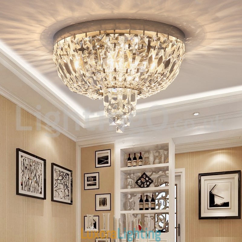 Designer Touch Decorative Contemporary Exquisite Round Flush Mount Crystal Ceiling Lights