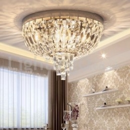 Designer Touch Decorative Contemporary Exquisite Round Flush Mount Crystal Ceiling Lights