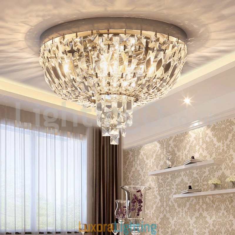 Designer Touch Decorative Contemporary Exquisite Round Flush Mount Crystal Ceiling Lights