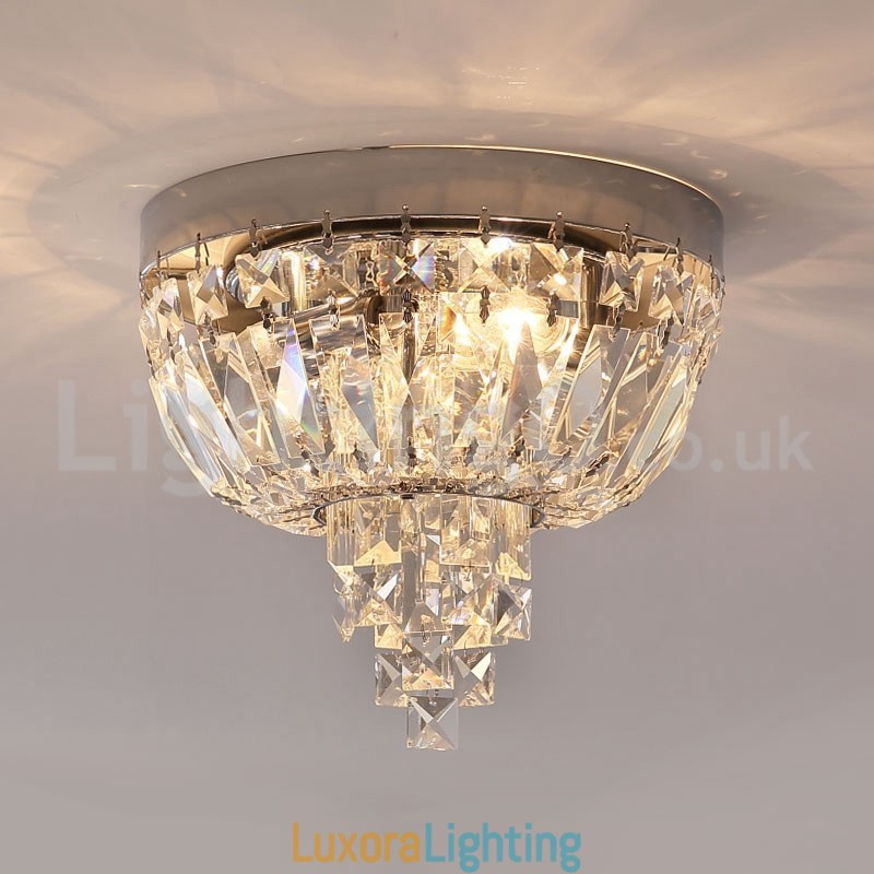 Designer Touch Decorative Contemporary Exquisite Round Flush Mount Crystal Ceiling Lights