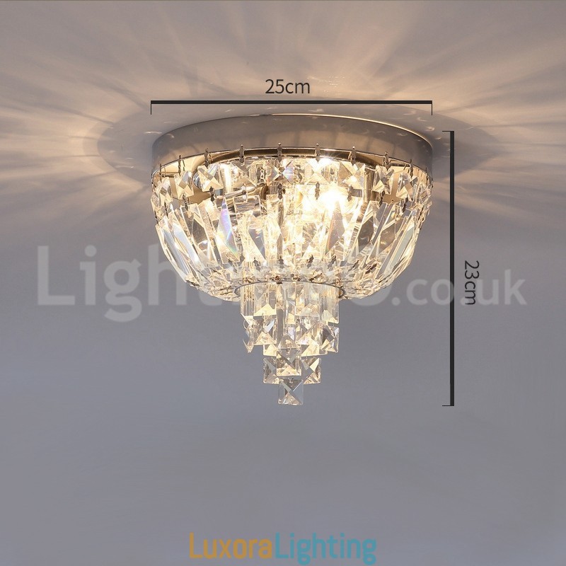 Designer Touch Decorative Contemporary Exquisite Round Flush Mount Crystal Ceiling Lights
