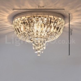 Designer Touch Decorative Contemporary Exquisite Round Flush Mount Crystal Ceiling Lights