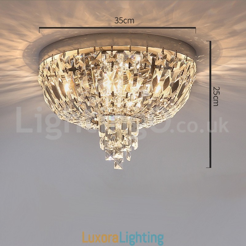 Designer Touch Decorative Contemporary Exquisite Round Flush Mount Crystal Ceiling Lights