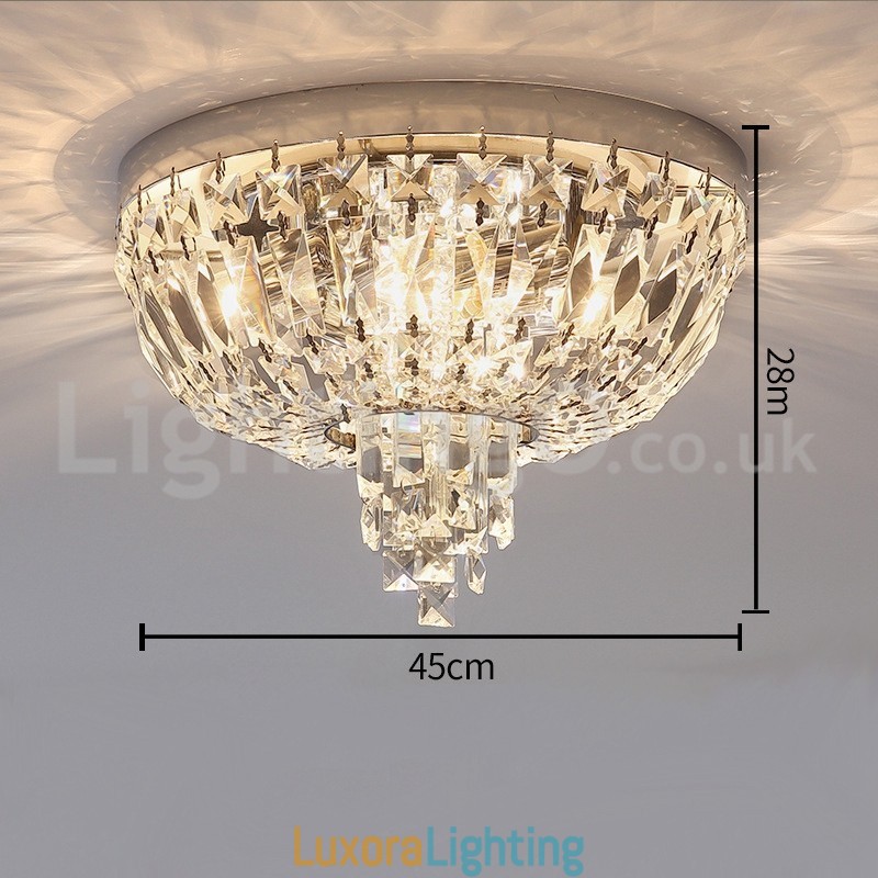 Designer Touch Decorative Contemporary Exquisite Round Flush Mount Crystal Ceiling Lights
