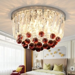 Designer Touch Decorative Contemporary Round Flush Mount Crystal Ceiling Lights