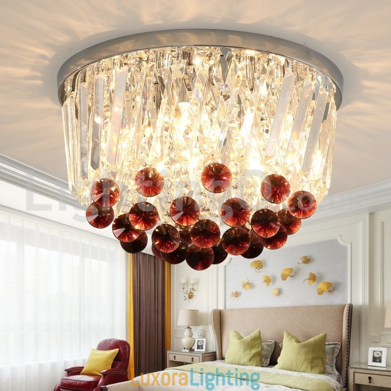 Designer Touch Decorative Contemporary Round Flush Mount Crystal Ceiling Lights