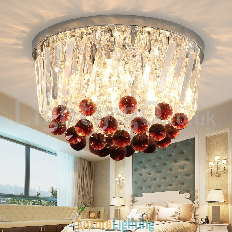 Designer Touch Decorative Contemporary Round Flush Mount Crystal Ceiling Lights