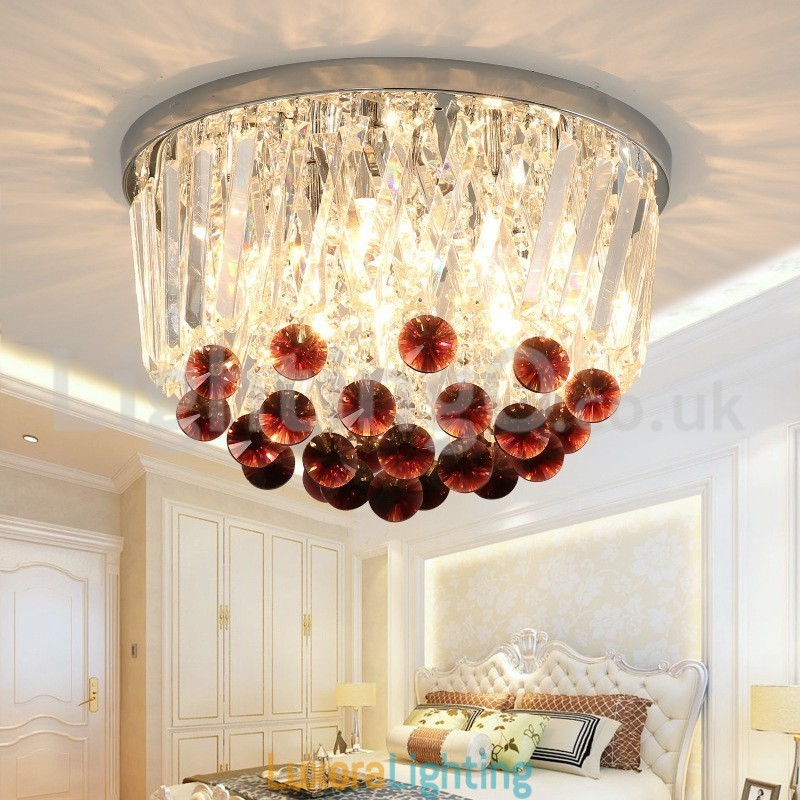Designer Touch Decorative Contemporary Round Flush Mount Crystal Ceiling Lights