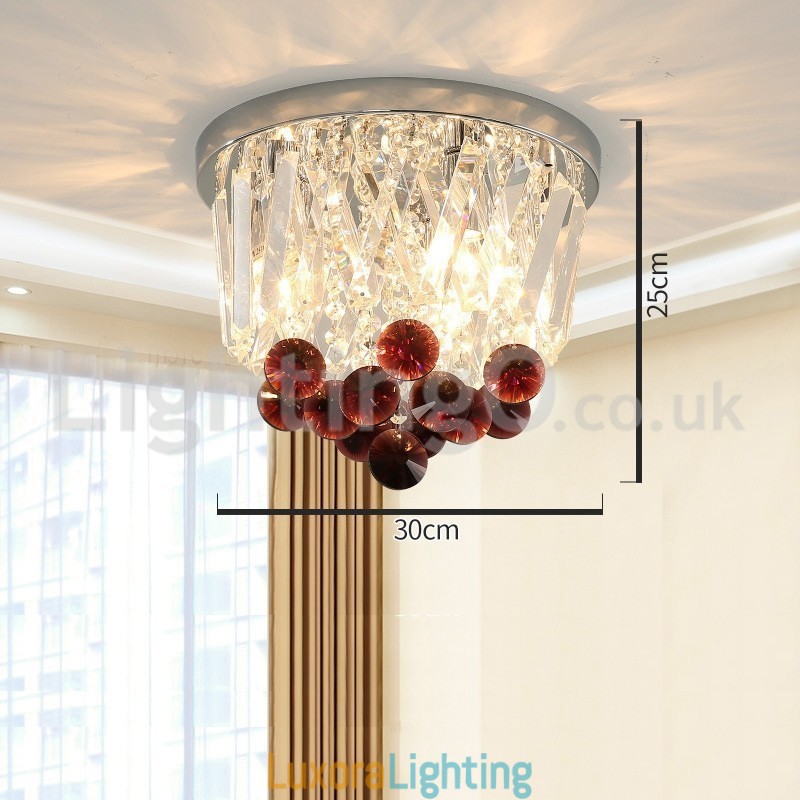 Designer Touch Decorative Contemporary Round Flush Mount Crystal Ceiling Lights