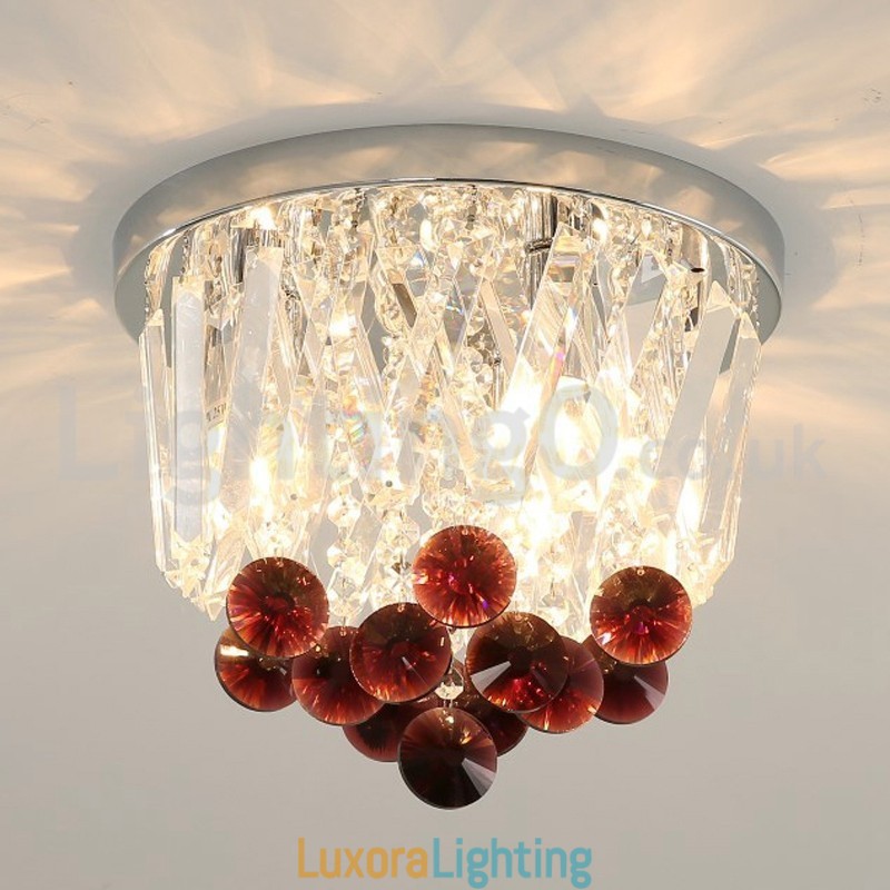 Designer Touch Decorative Contemporary Round Flush Mount Crystal Ceiling Lights
