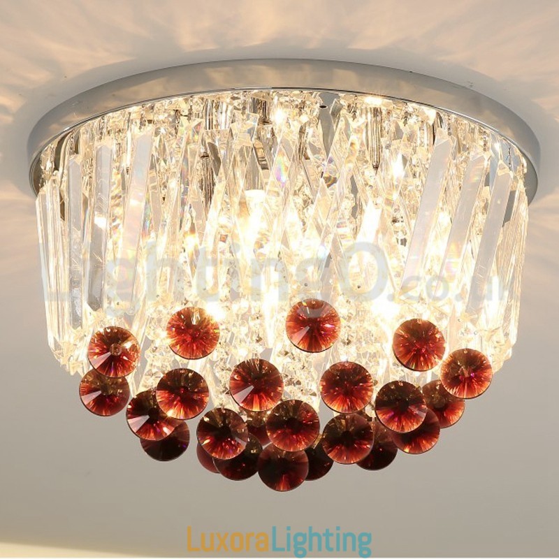 Designer Touch Decorative Contemporary Round Flush Mount Crystal Ceiling Lights