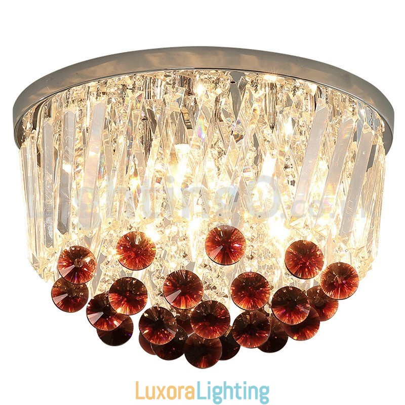 Designer Touch Decorative Contemporary Round Flush Mount Crystal Ceiling Lights