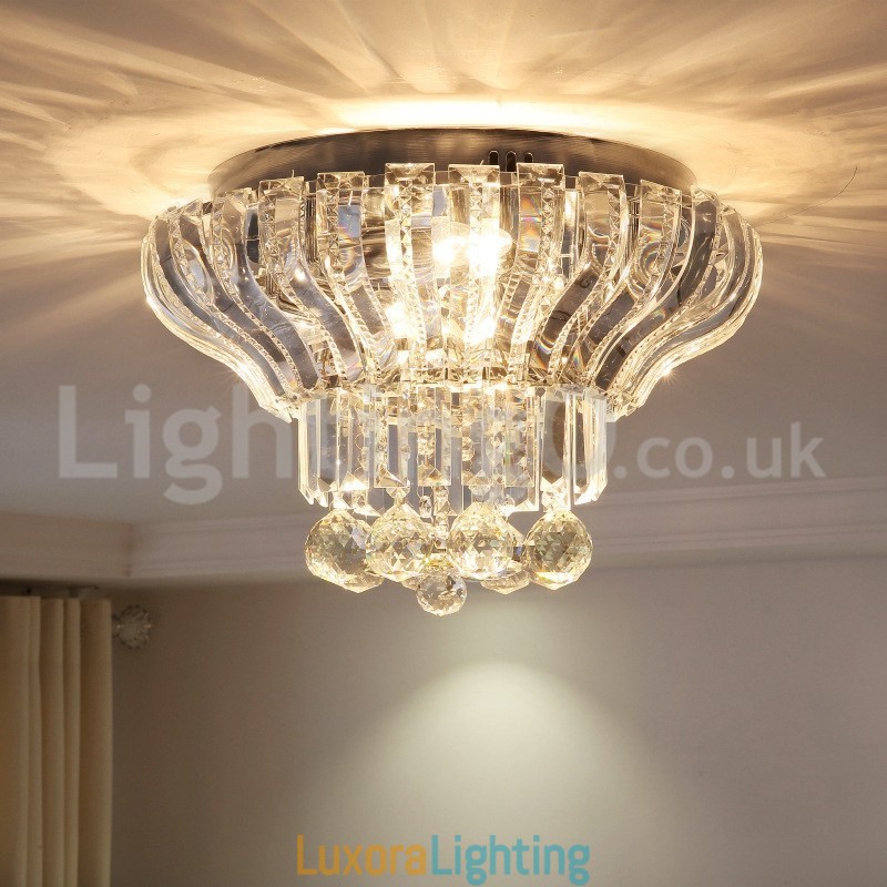 Designer Touch Decorative Contemporary Modern 38CM 57CM Round Flush Mount Crystal Ceiling Lights