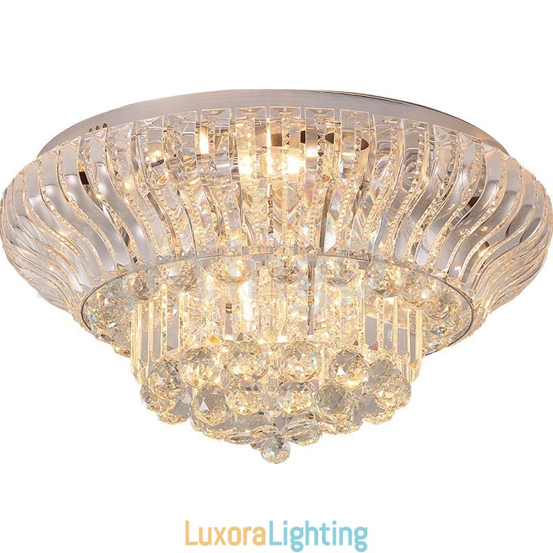 Designer Touch Decorative Contemporary Modern 38CM 57CM Round Flush Mount Crystal Ceiling Lights