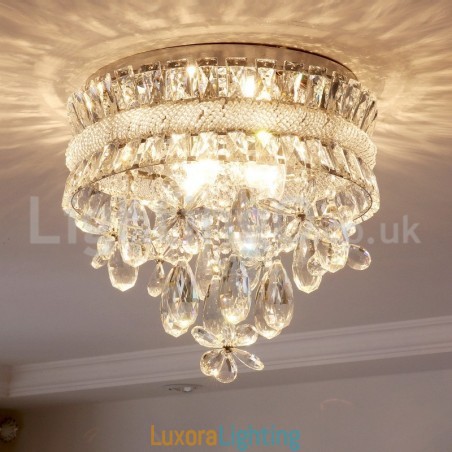 Designer Touch Decorative Cheap Modern 40CM Round Flush Mount Crystal Ceiling Lights