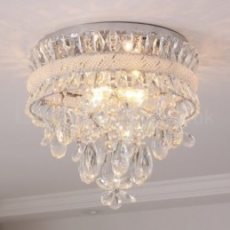 Designer Touch Decorative Cheap Modern 40CM Round Flush Mount Crystal Ceiling Lights
