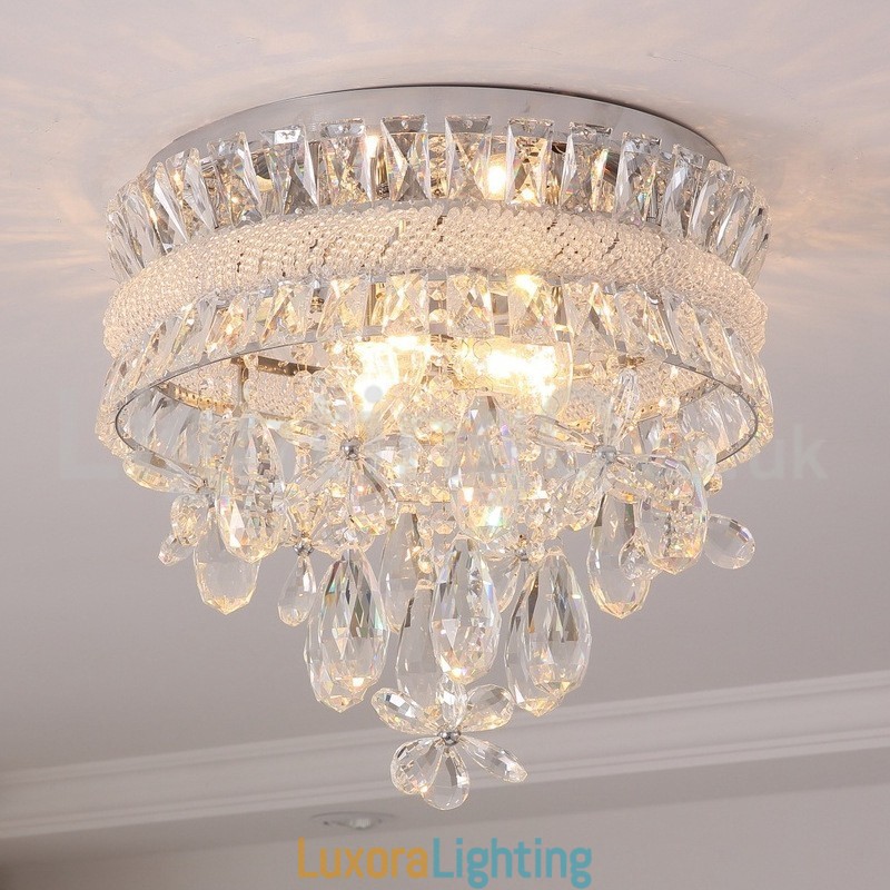 Designer Touch Decorative Cheap Modern 40CM Round Flush Mount Crystal Ceiling Lights
