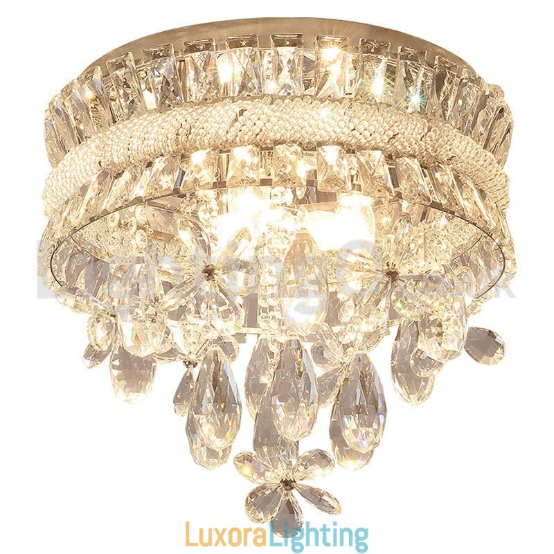 Designer Touch Decorative Cheap Modern 40CM Round Flush Mount Crystal Ceiling Lights