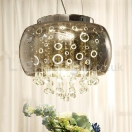 Designer Touch Decorative Modern 40CM Round Glass Lamp Shade Crystal Pendant Light