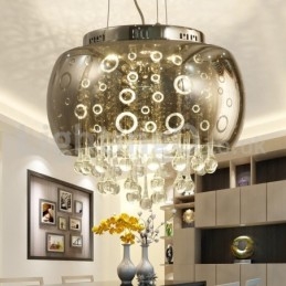 Designer Touch Decorative Modern 40CM Round Glass Lamp Shade Crystal Pendant Light