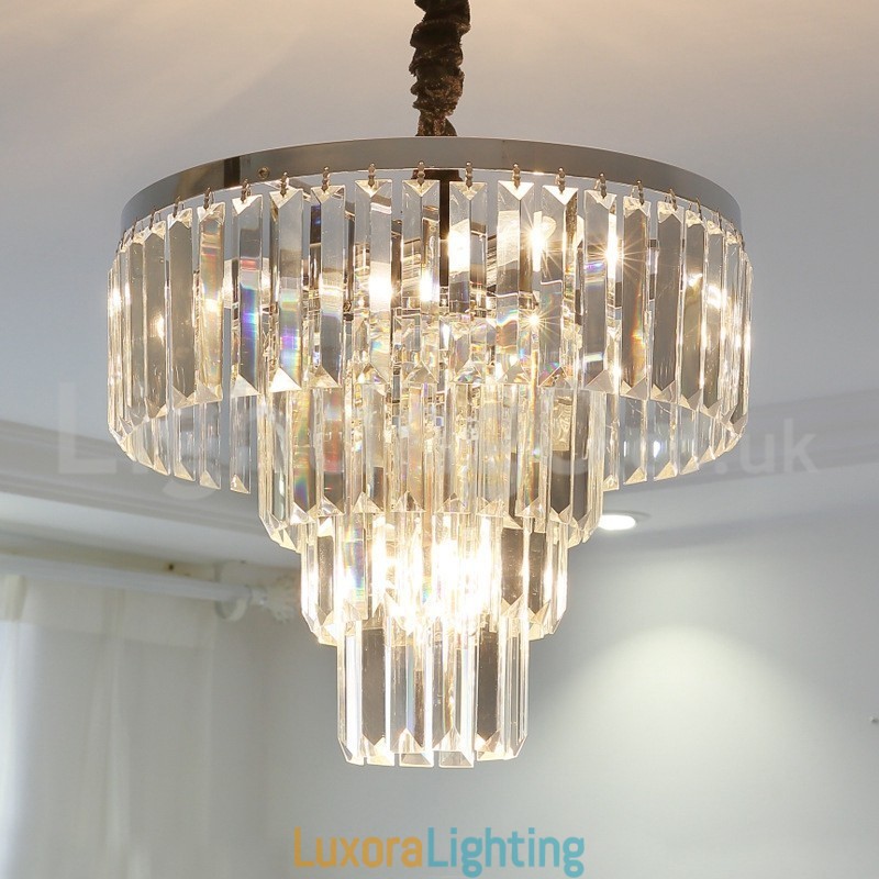 Designer Touch Decorative Elegant Cheap Modern 4 Tier Round Crystal Pendant Light