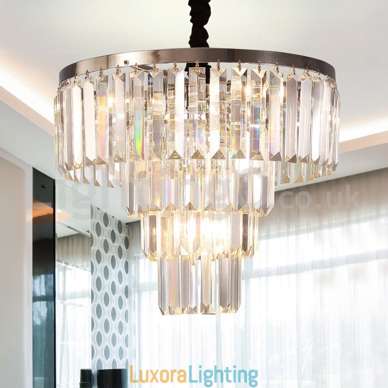 Designer Touch Decorative Elegant Cheap Modern 4 Tier Round Crystal Pendant Light