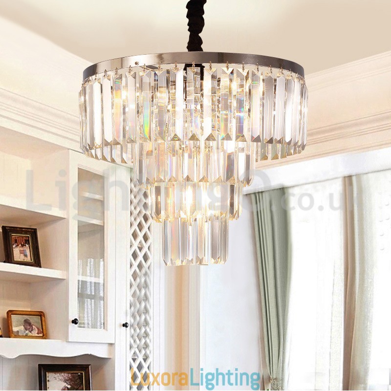 Designer Touch Decorative Elegant Cheap Modern 4 Tier Round Crystal Pendant Light