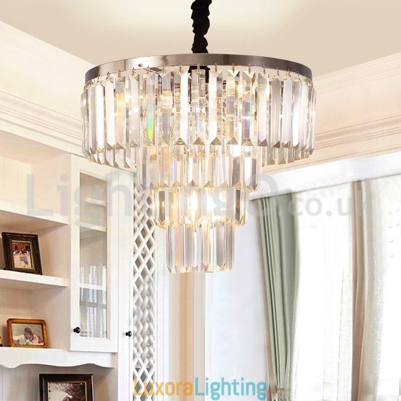 Designer Touch Decorative Elegant Cheap Modern 4 Tier Round Crystal Pendant Light