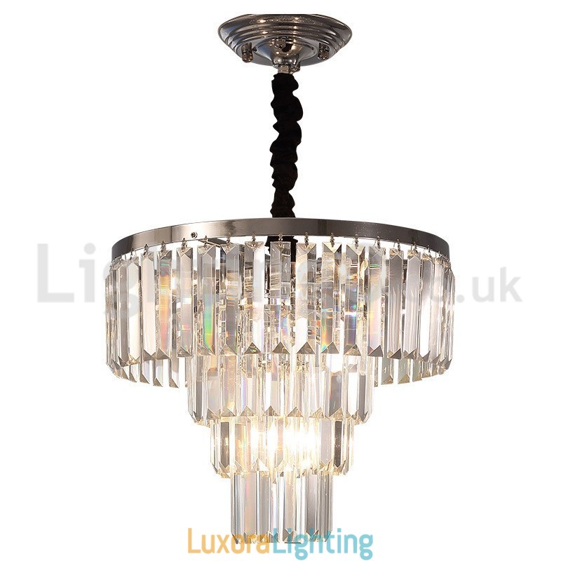 Designer Touch Decorative Elegant Cheap Modern 4 Tier Round Crystal Pendant Light