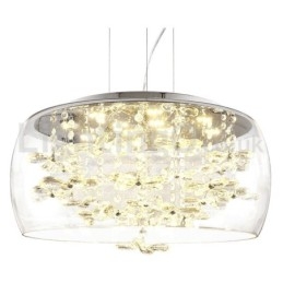 Designer Touch Decorative Modern 40CM 50CM Round Clear Glass Lamp Shade Crystal Pendant Light