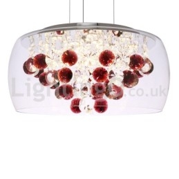Designer Touch Decorative Modern 40CM 50CM Round Clear Glass Lamp Shade Crystal Pendant Light