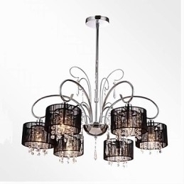 Designer Touch Decorative Modern Contemporary Crystal Chrome Metal Chandelier