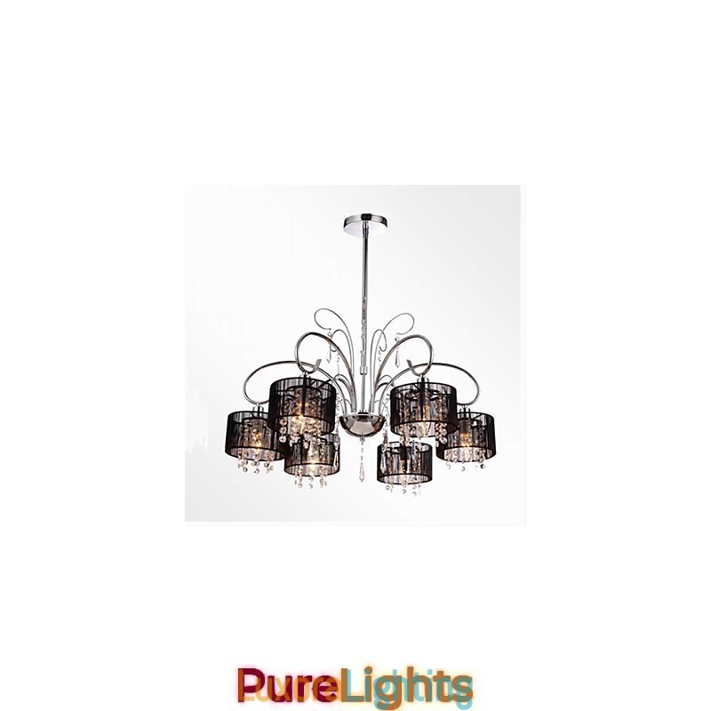 Designer Touch Decorative Modern Contemporary Crystal Chrome Metal Chandelier