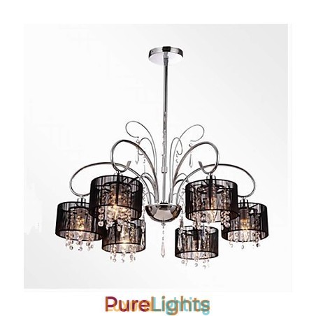 Designer Touch Decorative Modern Contemporary Crystal Chrome Metal Chandelier