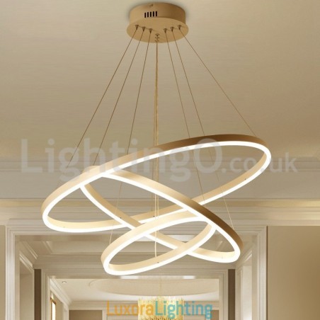 Designer Touch Decorative Modern Three Circle Pendant Light Remote Control