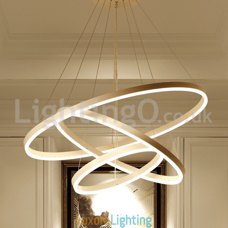 Designer Touch Decorative Modern Three Circle Pendant Light Remote Control