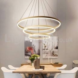Designer Touch Decorative Modern Three Circle Pendant Light Remote Control