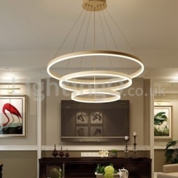 Designer Touch Decorative Modern Three Circle Pendant Light Remote Control