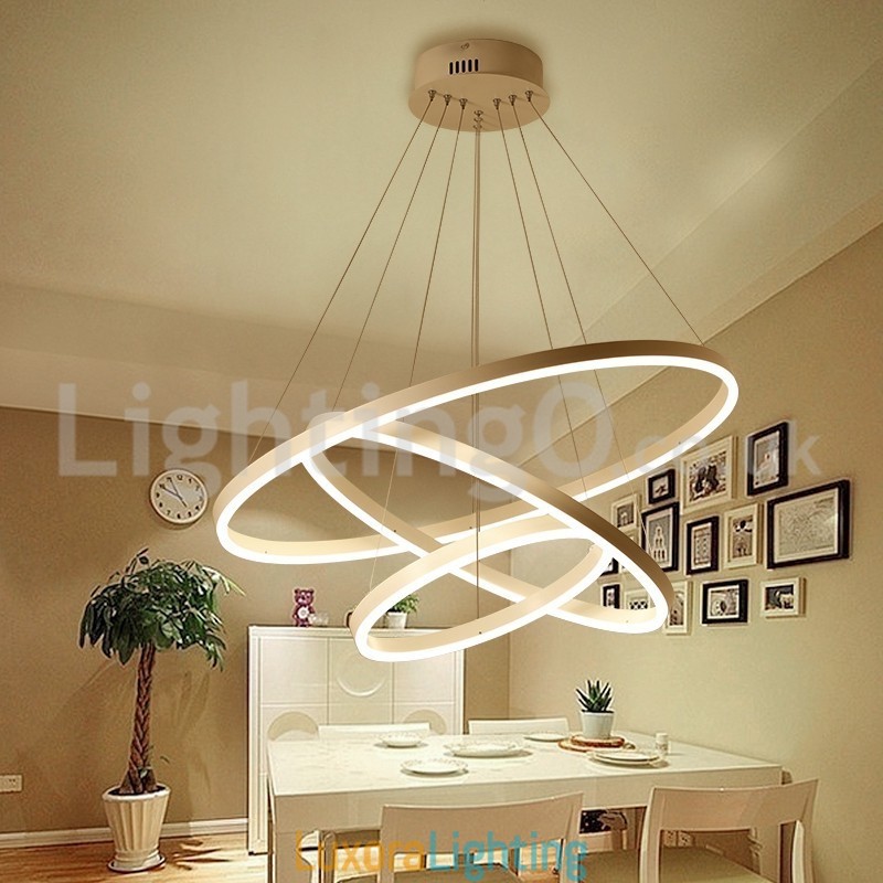 Designer Touch Decorative Modern Three Circle Pendant Light Remote Control