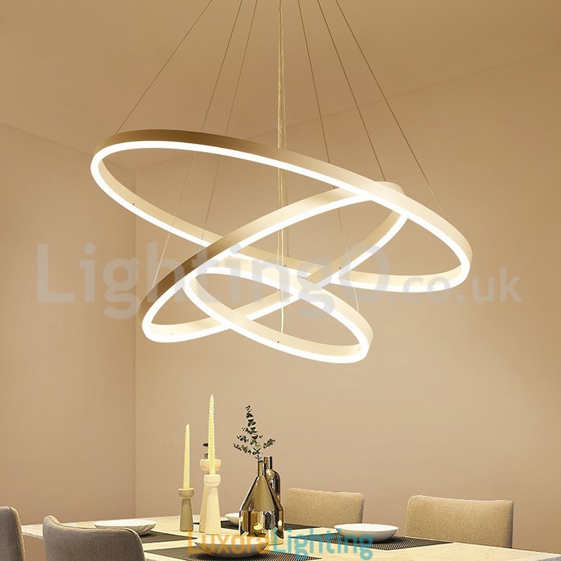 Designer Touch Decorative Modern Three Circle Pendant Light Remote Control