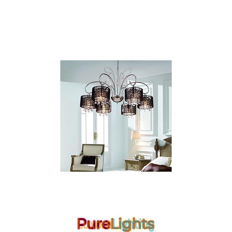 Designer Touch Decorative Modern Contemporary Crystal Chrome Metal Chandelier