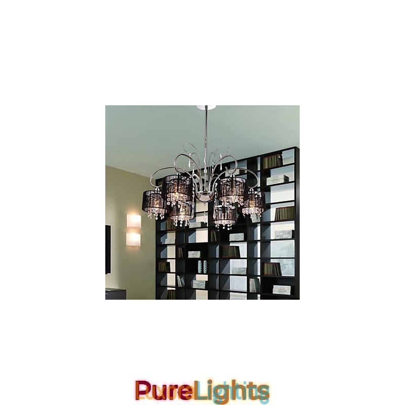 Designer Touch Decorative Modern Contemporary Crystal Chrome Metal Chandelier