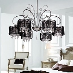 Designer Touch Decorative Modern Contemporary Crystal Chrome Metal Chandelier