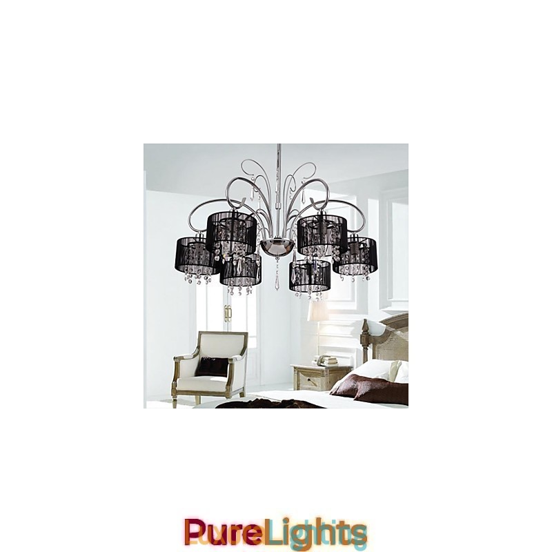 Designer Touch Decorative Modern Contemporary Crystal Chrome Metal Chandelier