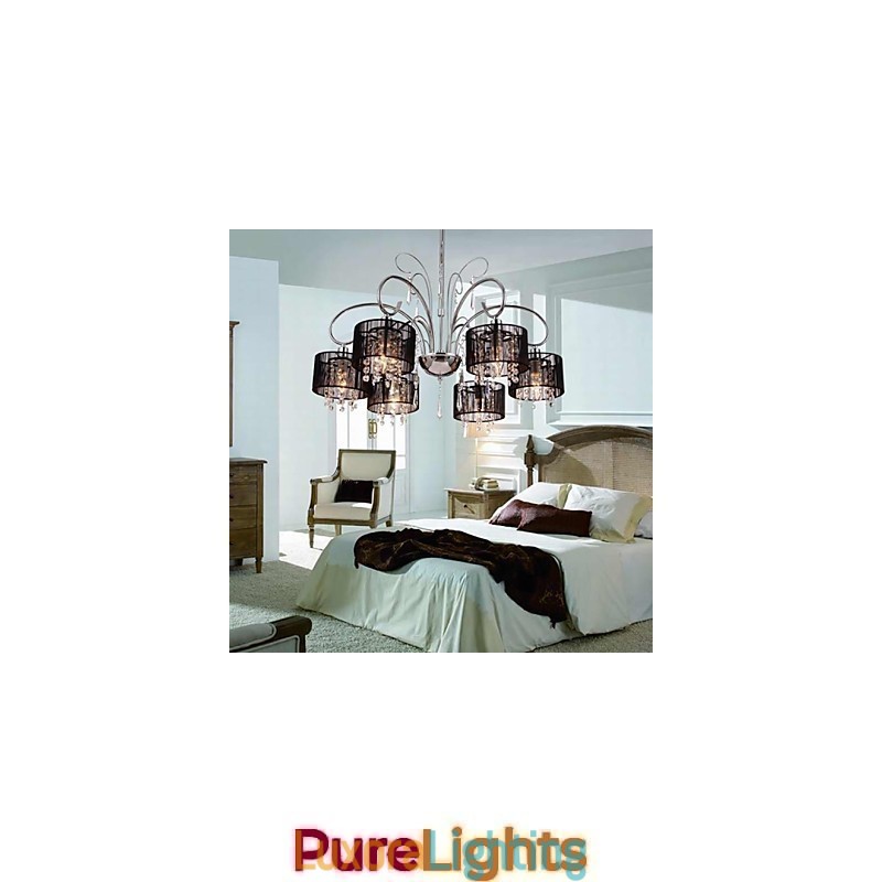 Designer Touch Decorative Modern Contemporary Crystal Chrome Metal Chandelier